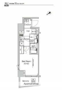 プラウドフラット門前仲町Ⅳ【2階】の間取り
