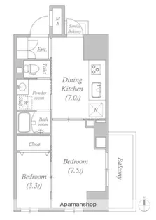 コスモグラシア三ノ輪【10階】の間取り