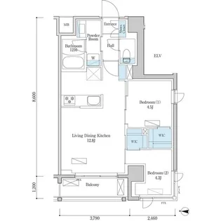 デュオフラッツ篠崎【6階】の間取り