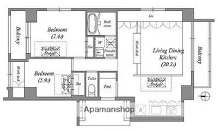 クレアトーレ日暮里【4階】の間取り