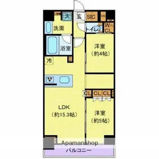 プレール・ドゥーク大島【2階】の間取り