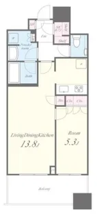パークタワー勝どきサウス【13階】の間取り