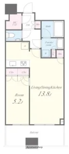 パークタワー勝どきサウス【15階】の間取り