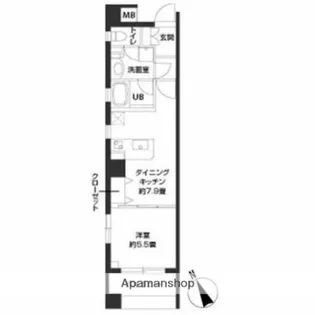 カスタリア新富町Ⅳ【5階】の間取り