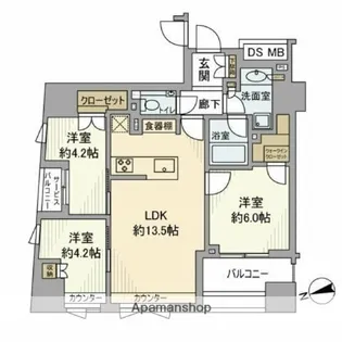 ブランズ明石町【7階】の間取り