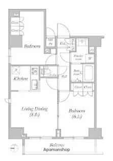 GRAN PASEO両国 NORTH【7階】の間取り