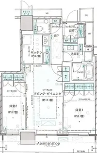ザ・パークハウス晴海タワーズティアロレジデンス【5階】の間取り