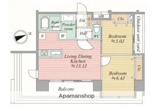 東京都中央区新富1丁目【マンション】の間取り