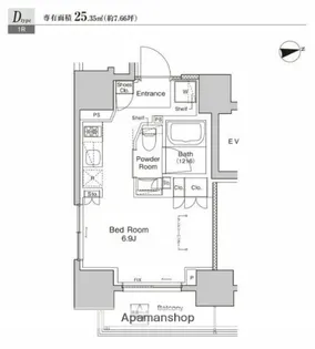 プラウドフラット浅草雷門【9階】の間取り
