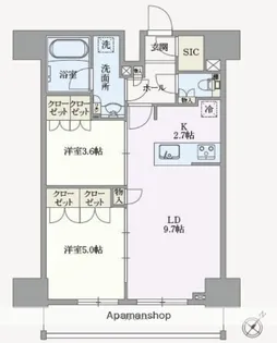 アジールコート汐浜キャナル【11階】の間取り
