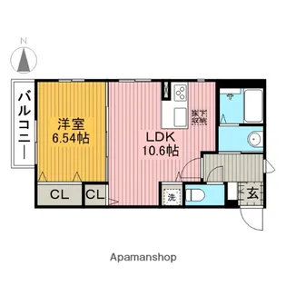 パインクレスト竹内Ⅱ【1階】の間取り