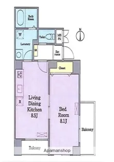 JUタワーフロントKINSHICHO【2階】の間取り