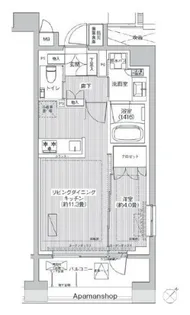 1LDKの間取り画像