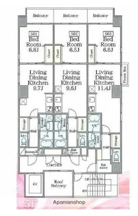 T.F FLAT【5階】の間取り