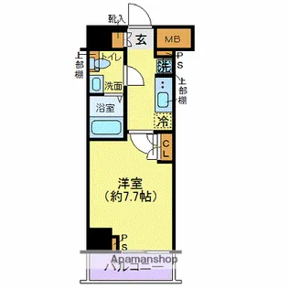 ジェノヴィア東日本橋駅前グリーンヴェール【6階】の間取り