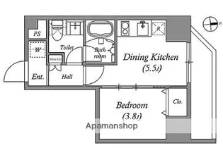 クオリタス浅草橋【13階】の間取り