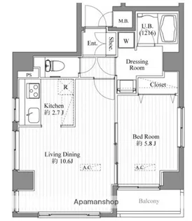 ハーモニーレジデンス月島002【8階】の間取り