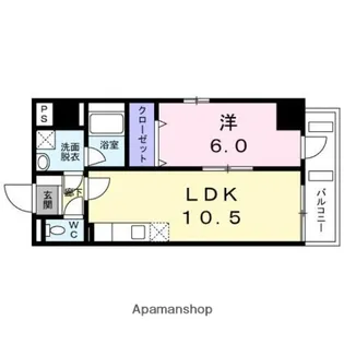 グランドルチェ東日本橋【6階】の間取り