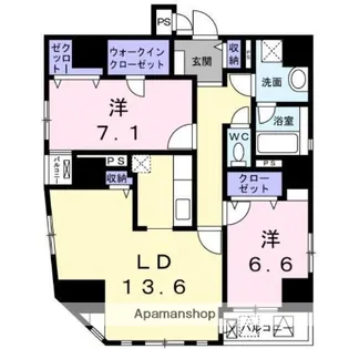 パラッツォコモド日本橋【5階】の間取り