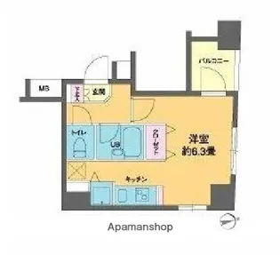 カスタリア新富町Ⅲ【9階】の間取り