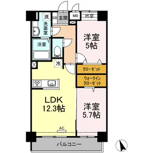 PLUM VILLAGE【5階】の間取り
