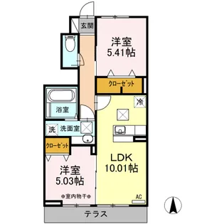 ビヴェール【1階】の間取り