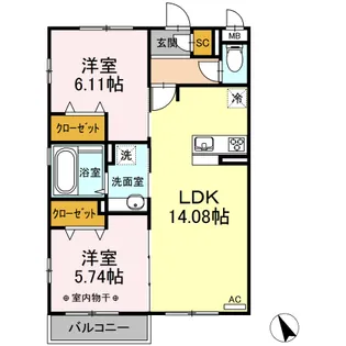 クレストアサヒ【3階】の間取り