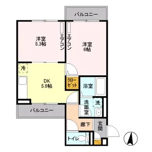 イースト パーク サイド【205号室】の間取り