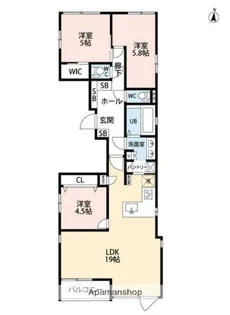 URNA SANDS【4階】の間取り