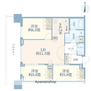 HARUMI FLAG SUN VILLAGE T棟【32階】の間取り