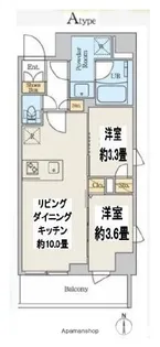 東京都墨田区吾妻橋2丁目【マンション】の間取り