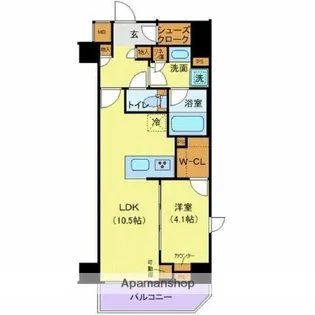 ジェノヴィア上野スカイガーデン【7階】の間取り