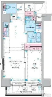 GENOVIA 東神田 GREEN VEIL【8階】の間取り