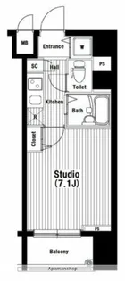 ガラ・ステーション岩本町NORTH【3階】の間取り