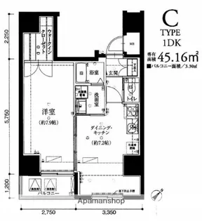 リヴシティ神田【9階】の間取り