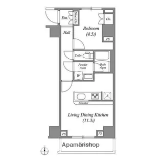GENOVIA本所吾妻橋SKYGARDEN【3階】の間取り