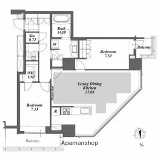 BRILLIA IST TOWER 勝どき【30階】の間取り
