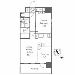 TSーCOURT日本橋浜町【6階】の間取り