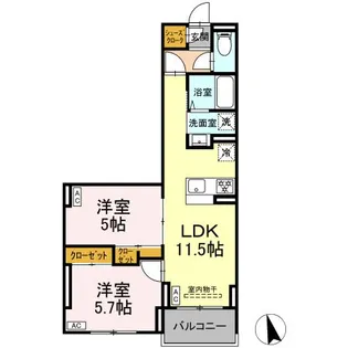 グラナーデ江戸川A【3階】の間取り