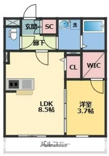 メゾン・ドゥ・アッシュ 一之江【2階】の間取り