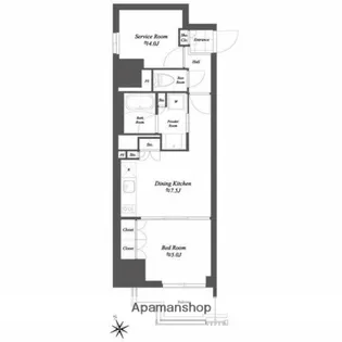 THE GATEHOUSE浅草雷門【3階】の間取り