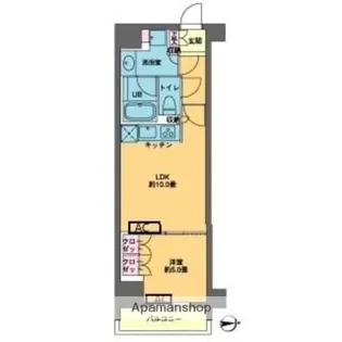 カスタリア東日本橋【10階】の間取り