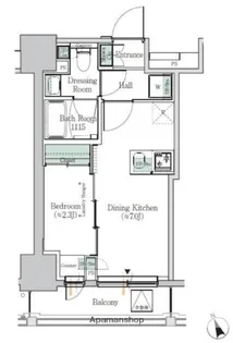 ONE ROOF RESIDENCE ASAKUSABASHI【7階】の間取り
