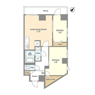 グランカーサ西葛西【6階】の間取り