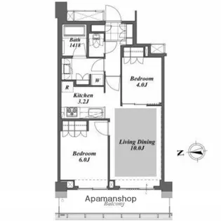 BRILLIA IST TOWER 勝どき【17階】の間取り