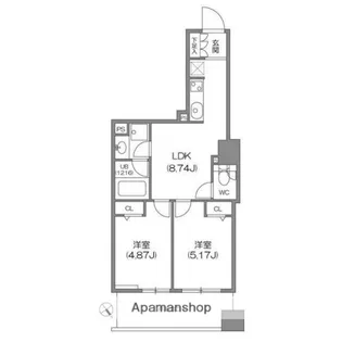 ルクレ新川レジデンス【12階】の間取り