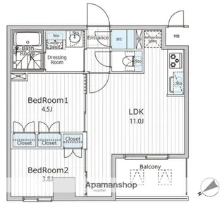 ビエラコート日本橋久松町【8階】の間取り