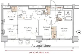 ブランシエスタ木場【3階】の間取り