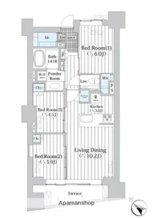 ザ・グランクラッセ日本橋イースト【1階】の間取り