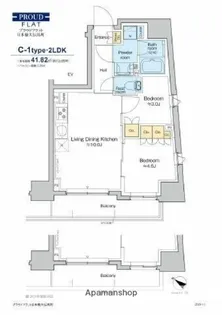プラウドフラット日本橋大伝馬町【10階】の間取り